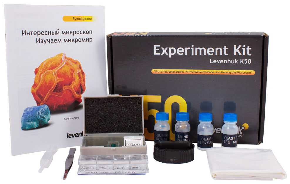 цена Набор для опытов с микроскопом Levenhuk K50 (13461)