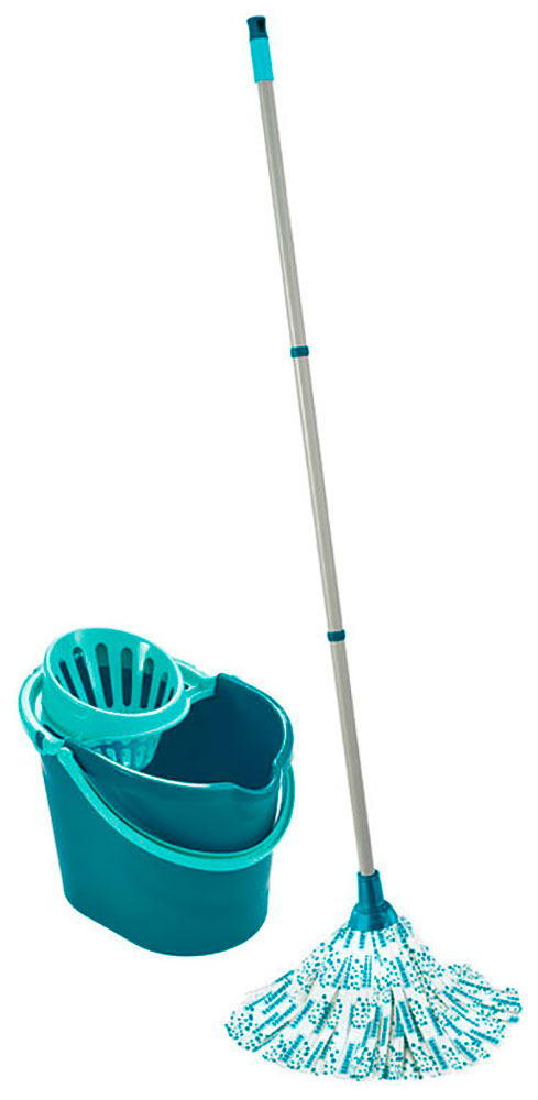 Комплект для уборки Leifheit Classic Mop 56792: швабра-моп + ведро 12 л с решеткой для отжима швабра хозяйственная leifheit classic mop