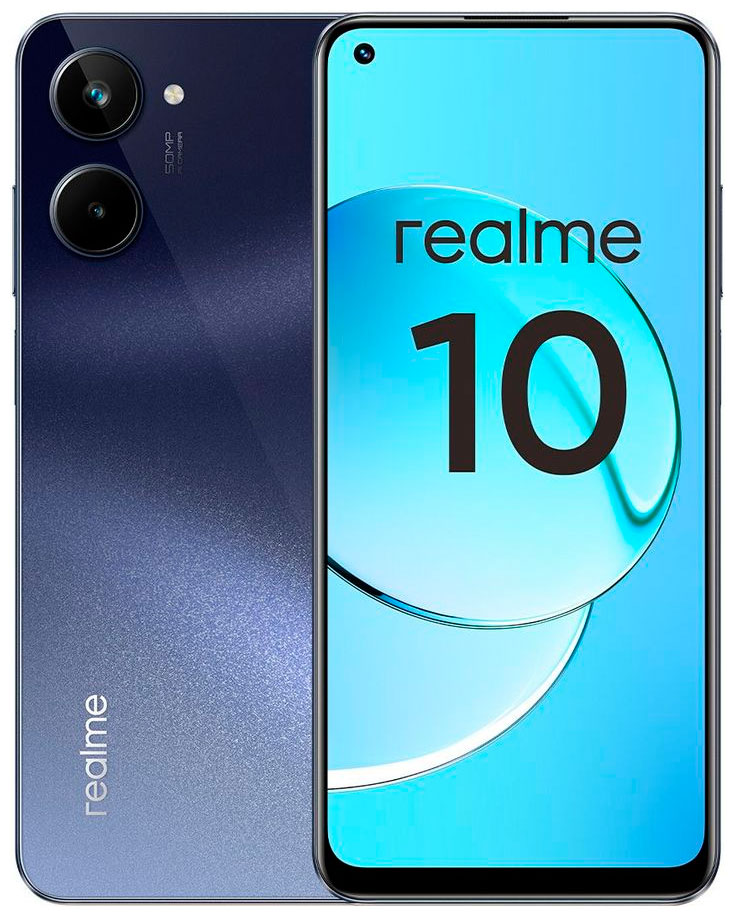 Смартфон Realme 10 RMX3630 256Gb 8Gb черный 3G 4G контейнер sim iphone 3g 3gs черный