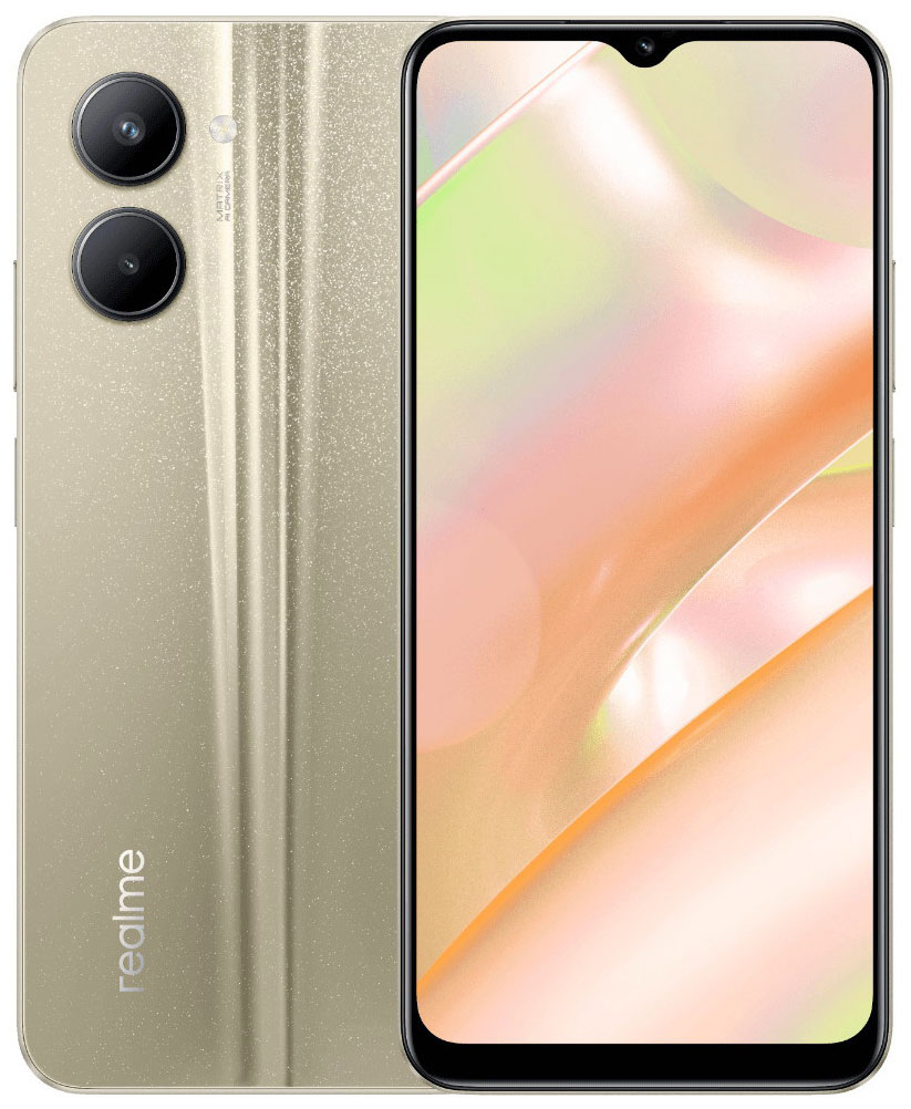 Смартфон Realme C33 32Gb 3Gb золотистый смартфон realme c33 128gb 4gb золотой моноблок 3g 4g 6 5 1600x720 android 12 50mpix 802 11 b g n nfc gps