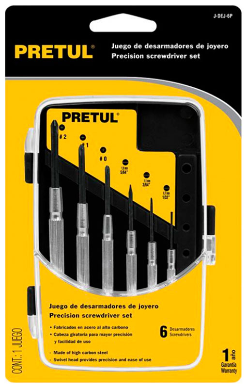 Изображение товара Набор прецизионных отверток Pretul 6 предметов J-DEJ-6P 21382 для точных работ