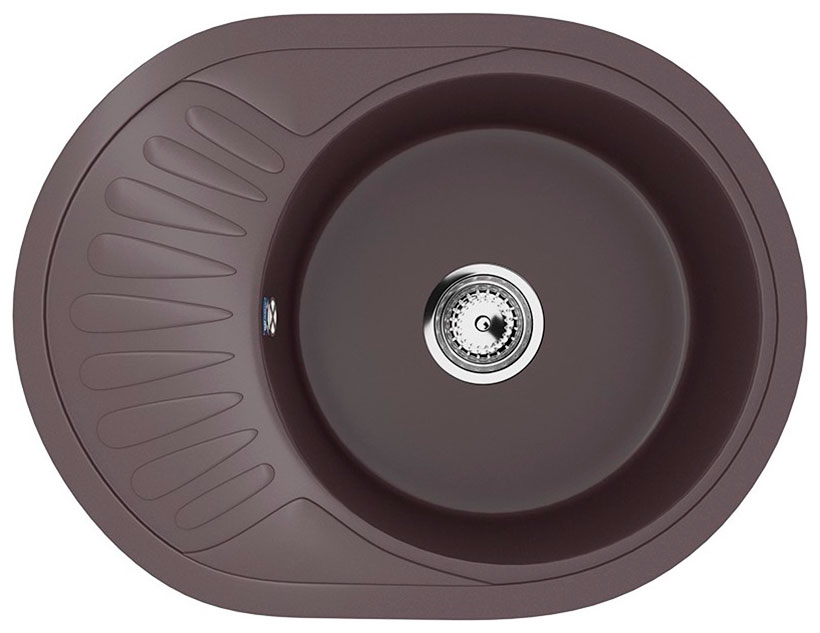 Изображение товара Кухонная мойка Ulgran U-107m шоколад искусственный мрамор овальная накладная