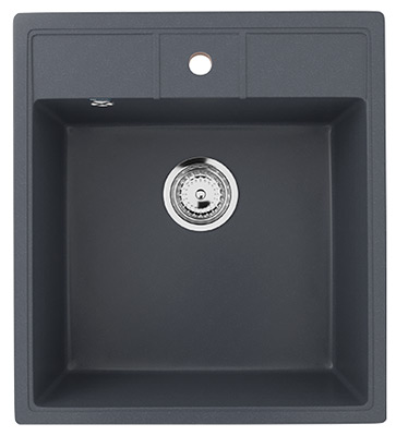 Изображение товара Кухонная мойка Ulgran U-406 в антраците - квадратная 1-секционная