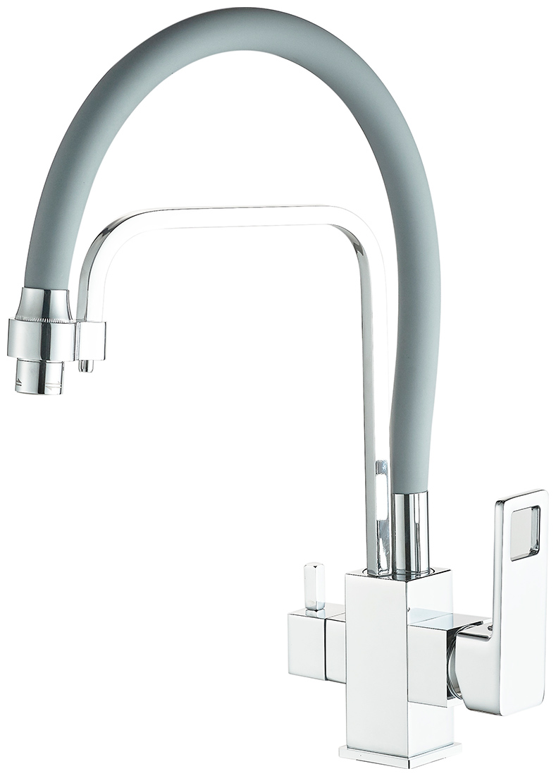 Изображение товара Современный смеситель для кухни Haiba HB615 с поворотным изливом хром