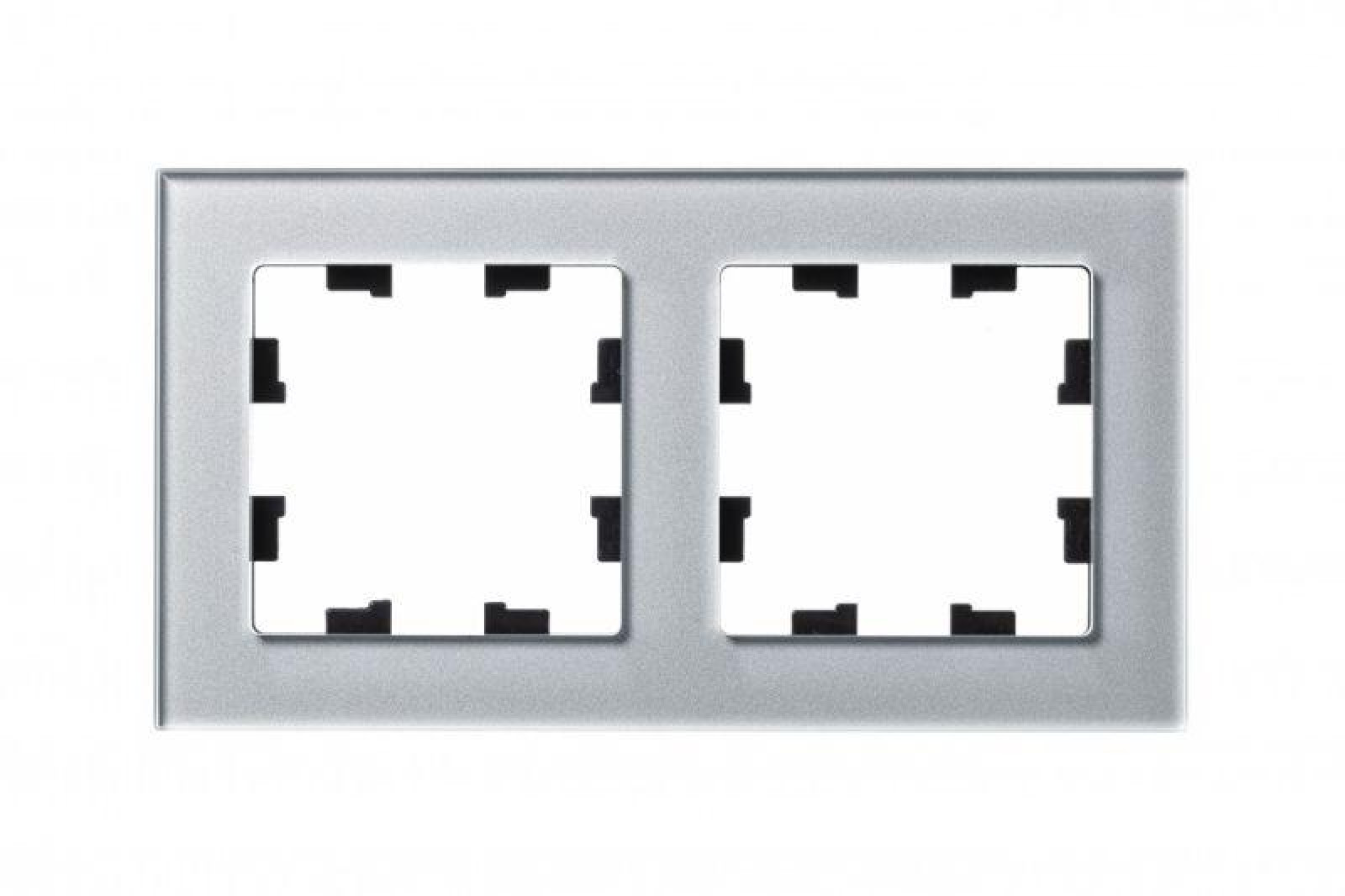 Изображение товара Декоративная рамка для электроустановочных изделий AtlasDesign Nature 2 места стекло алюминий