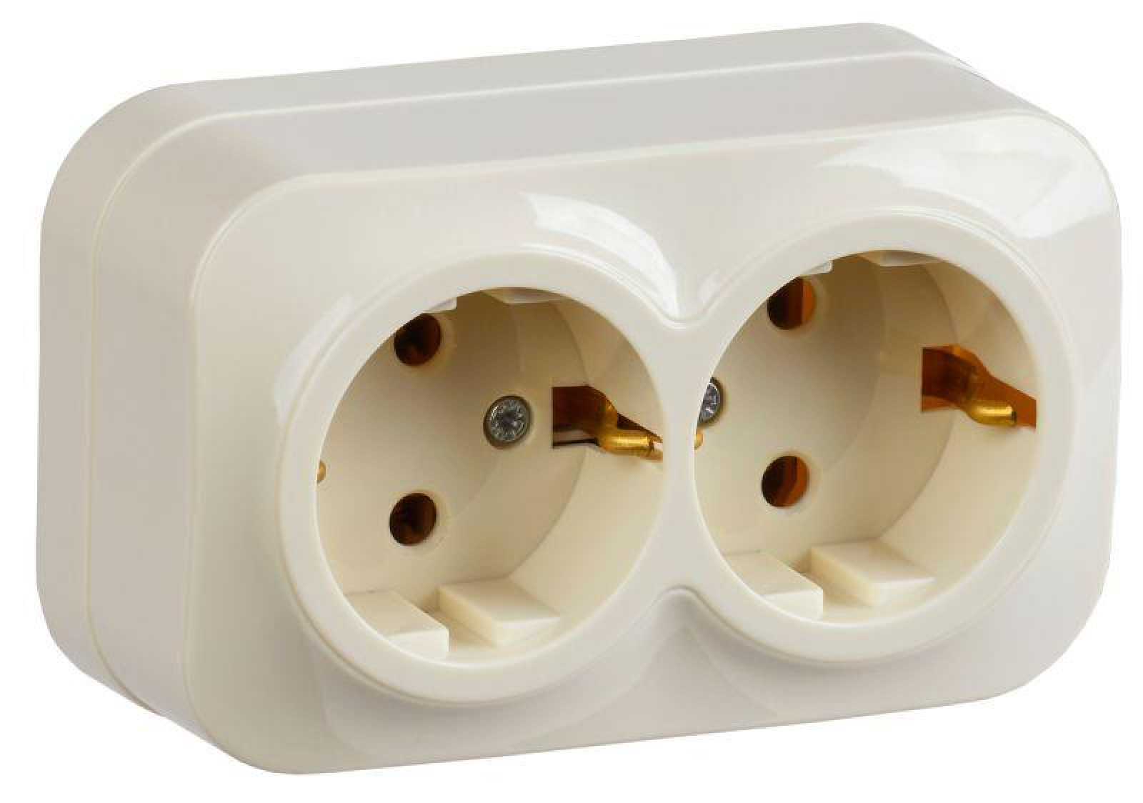 Изображение товара Розетка IEK РС22-3-ХК с защитой от прикосновения, 2 гнезда, 16А, IP20