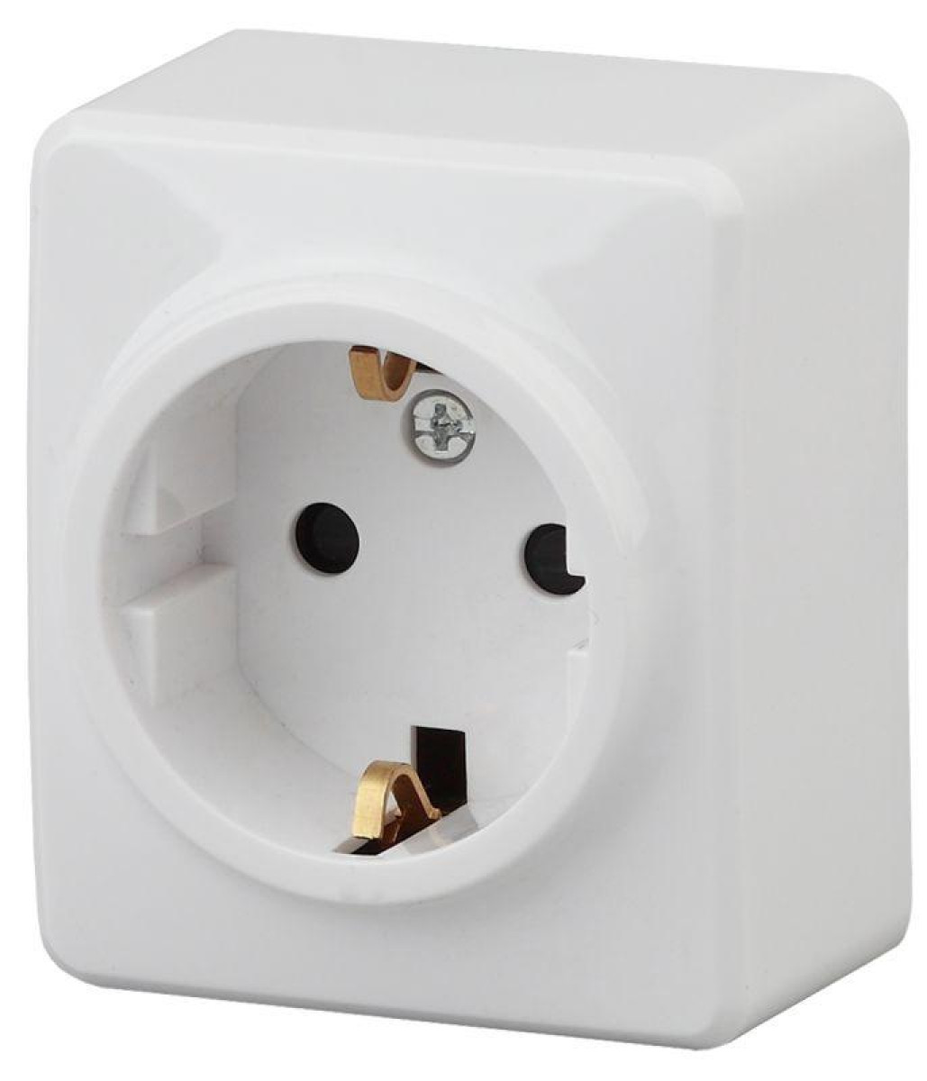 Изображение товара Розетки ЭРА Розетка 1-м ОП Эксперт 11-2203-01 16А IP20 250В 2P+E Schuko бел.