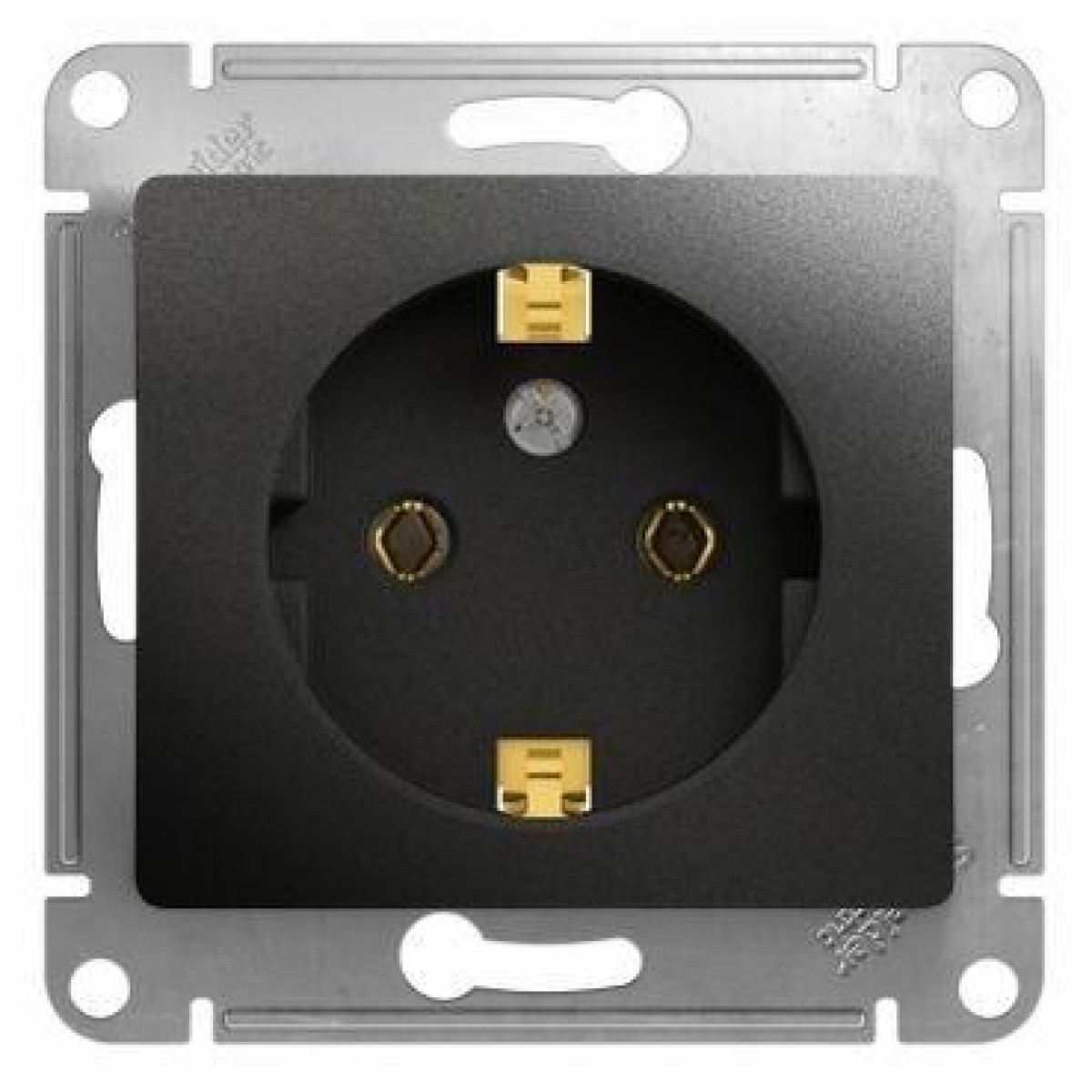 Изображение товара Розетка Systeme Electric Glossa 16А IP20 с заземлительным механизмом антрацит