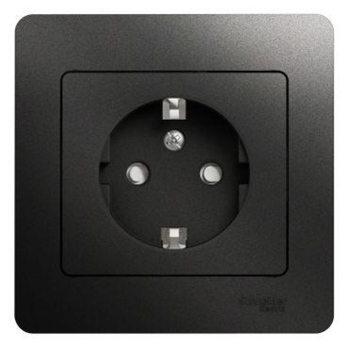 Изображение товара Розетки Systeme Electric Розетка 1-м СП 1мод. Glossa 16А IP20 с заземл. защ. шторки в сборе антрацит SE