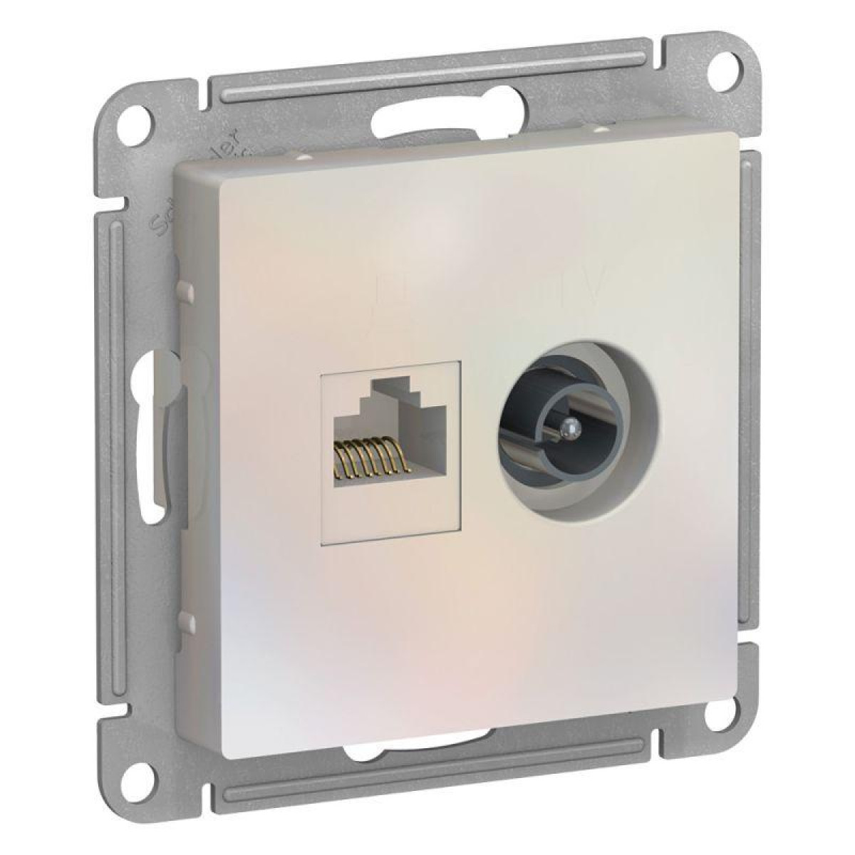 Изображение товара Розетка компьютерная и телевизионная Systeme Electric AtlasDesign 2 гнезда RJ-45 TV