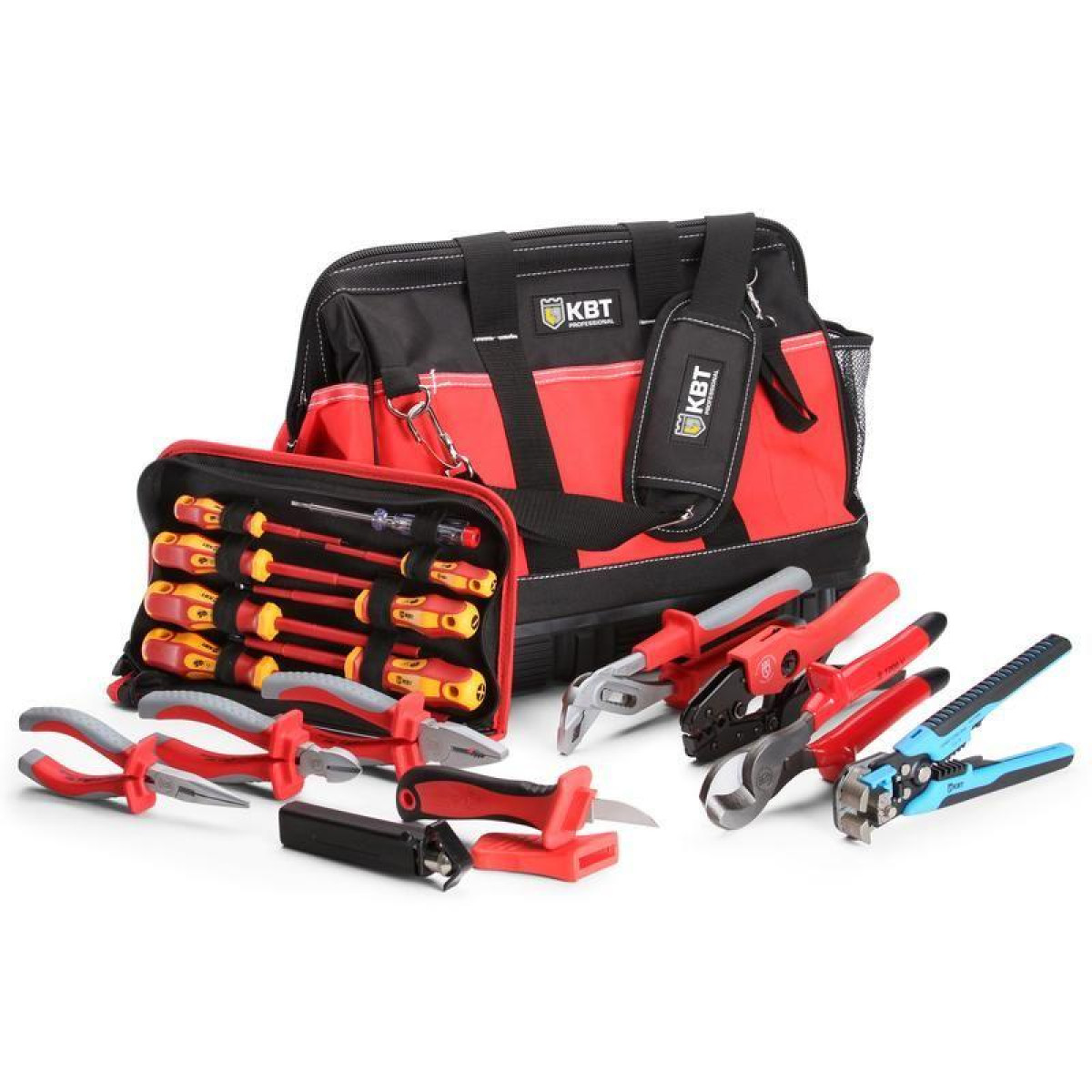 Изображение товара Набор электромонтажника КВТ НИЭ-01 диэлектрические инструменты с сумкой