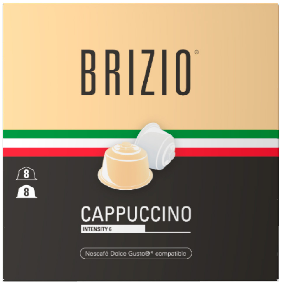 Кофе в капсулах Brizio Cappuccino для системы Dolce Gusto, 16 капсул Кофе в капсулах Brizio Cappuccino для системы Dolce Gusto, 16 капсул