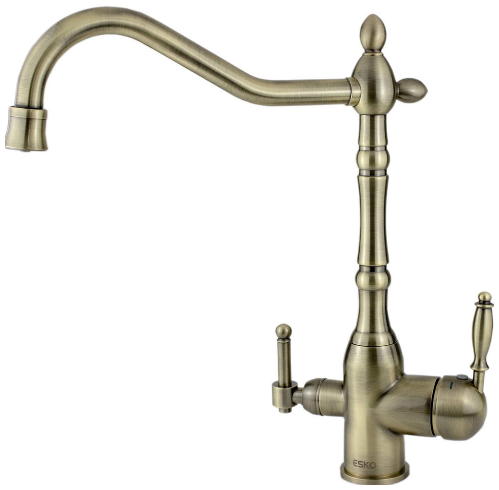 Изображение товара Кухонный смеситель ESKO Florence FR 519 Br двуручажный для мойки с вращающимся изливом