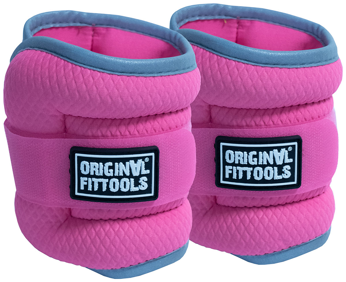 цена Комплект утяжелителей Original FitTools весом 1 кг пара, розовые, FT-AW01-FP