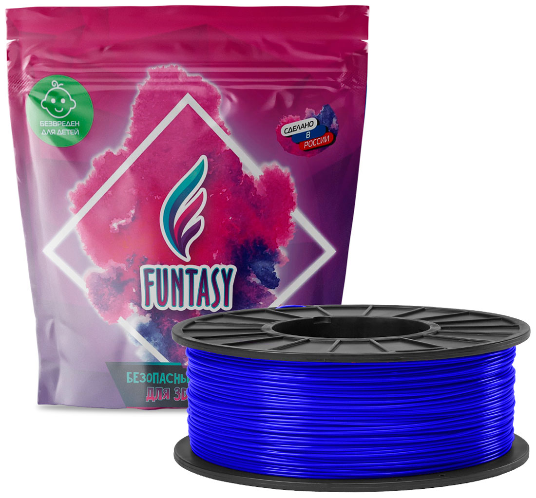 Пластик в катушке Funtasy PETG, 1.75 мм, 1 кг, синий филамент sunlu petg 3d экологически чистый 1 75 мм 1 кг