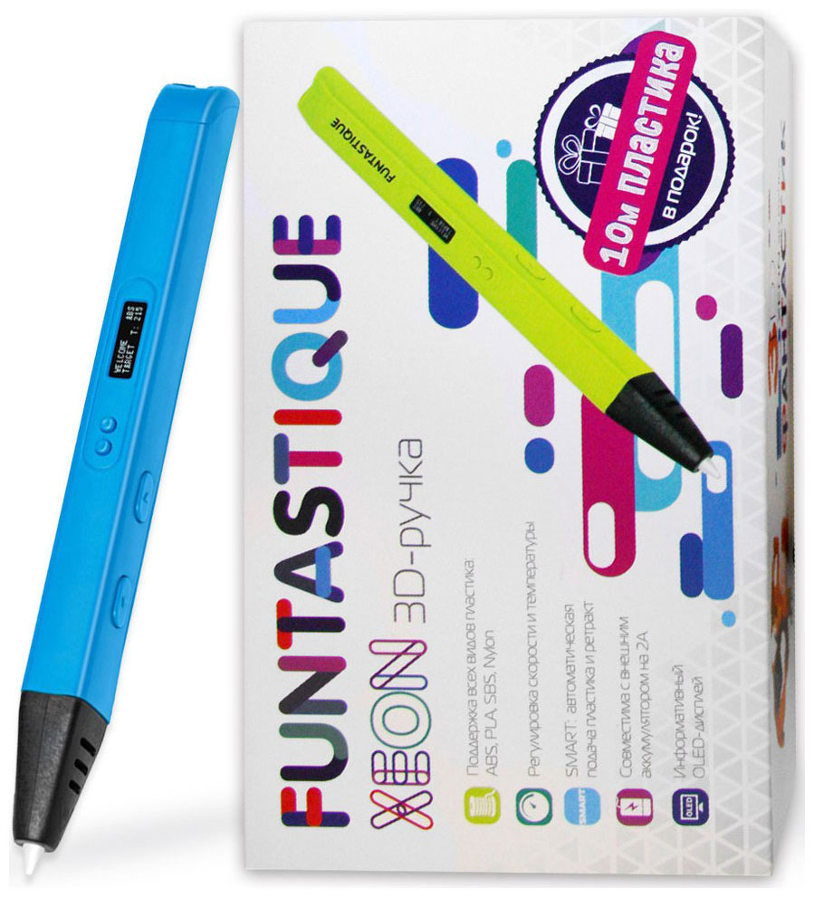 наборы для творчества funtastique 3d ручка фикси mini 3D ручка Funtastique XEON (Голубой) RP800A BU