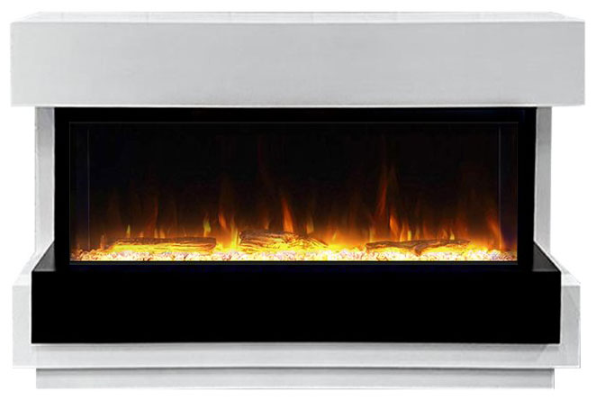 фото Каминокомплект royal flame cube с очагом astra 50 бел.с черным