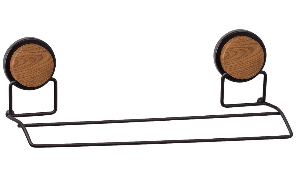 Изображение товара Полотенцедержатель Fixsen MAGIC WOOD FX-46002 без сверления, настенный, черный/бежевый