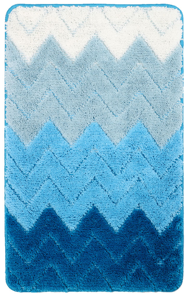 Изображение товара Коврик для ванной Fixsen Deep 50х80 см голубой микрофибра антискольжение