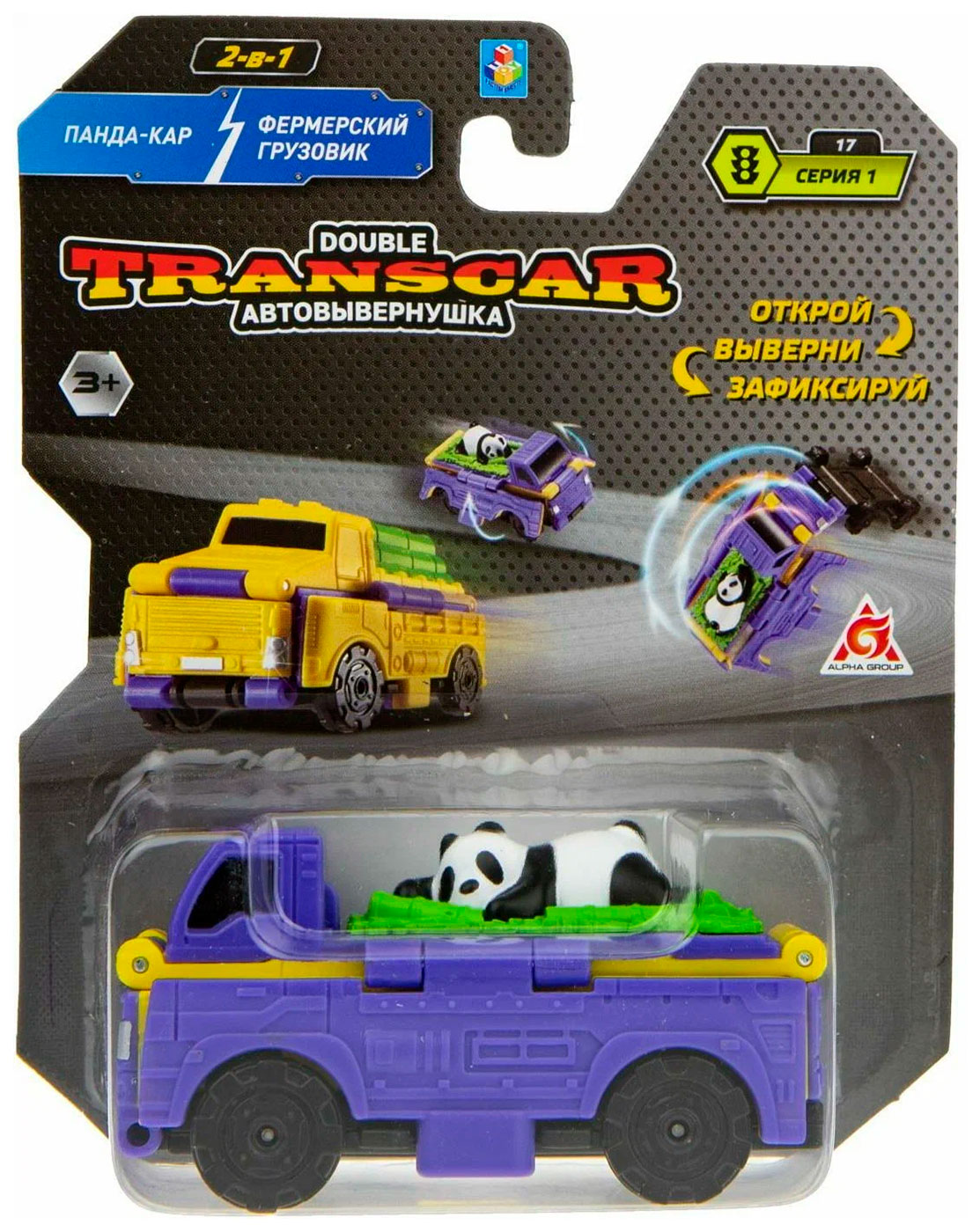 Изображение товара Машинка 1 Toy Transcar Double: Панда-кар - Грузовик для перевозки тростника, 8 см, блистер