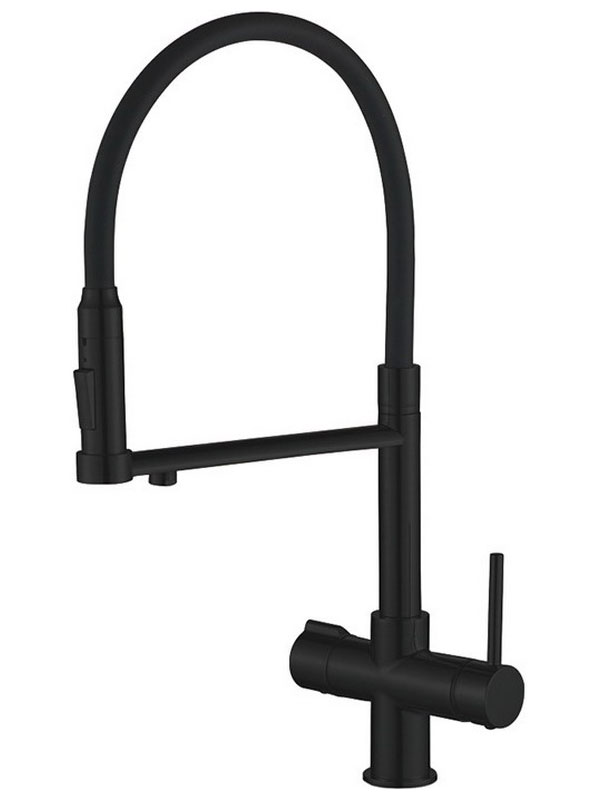 Изображение товара Кухонный смеситель Rose R758/черный (R758H)