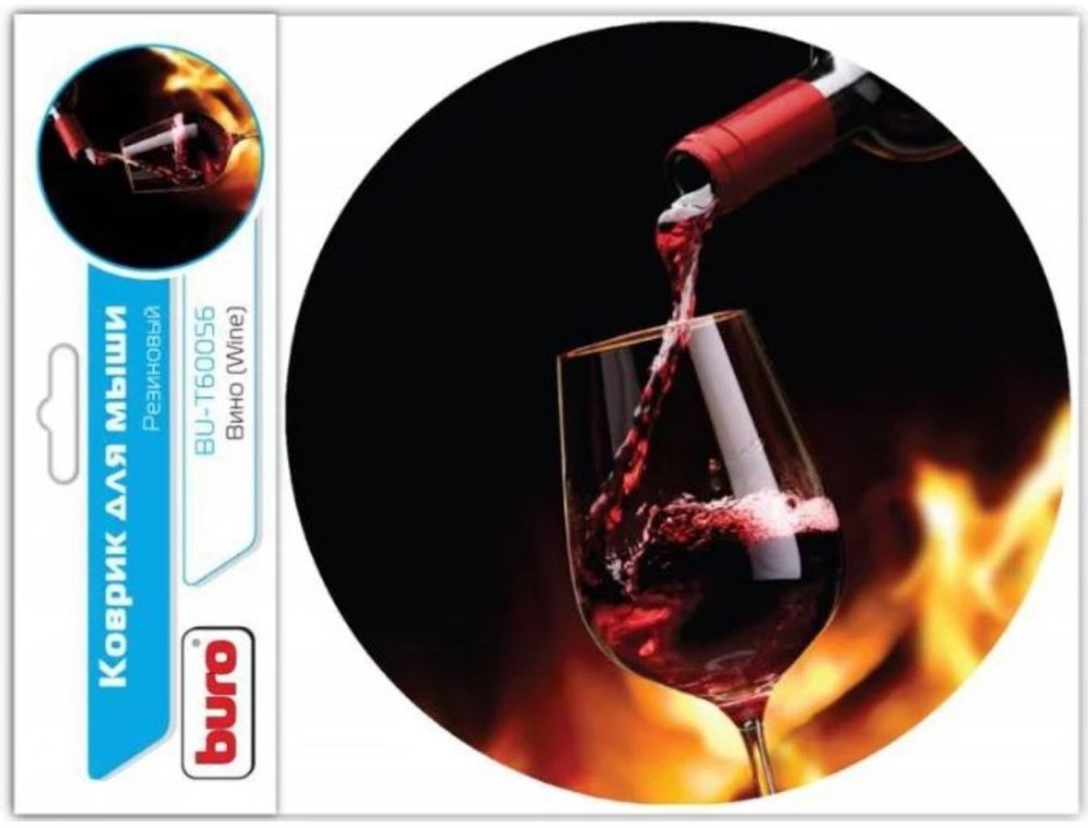Изображение товара Коврик для мышек Buro BU-T60056 мини рисунок вино 200x200x1.5мм