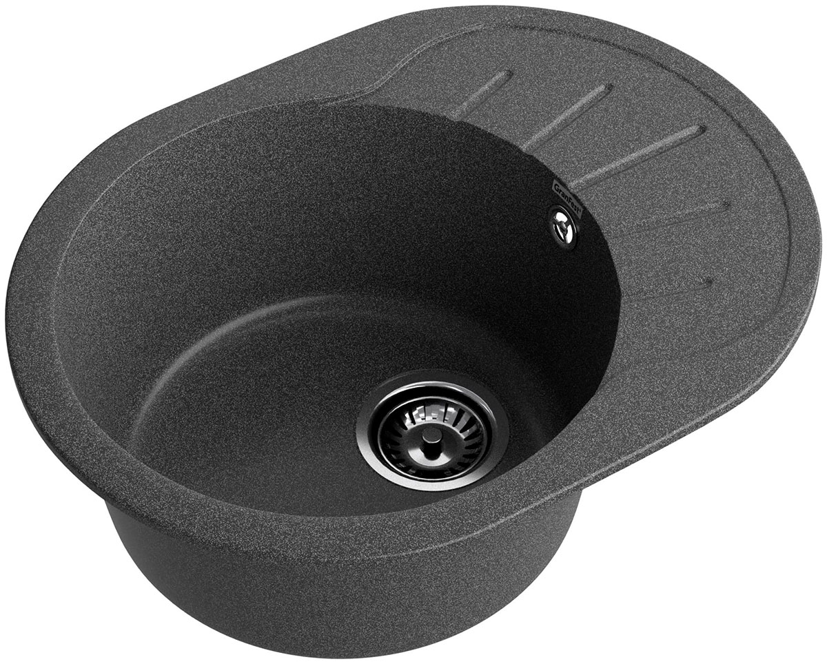 

Кухонная мойка GranFest RONDO 580L, 1-чаша+крыло 579*445 мм, графит (R-580L графит), Графитовый