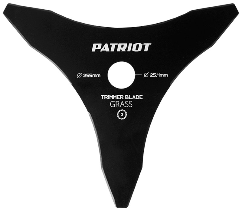 Изображение товара Трехлопастной нож Patriot TBM-3 для триммера, диаметр 255 мм, 3 лопасти