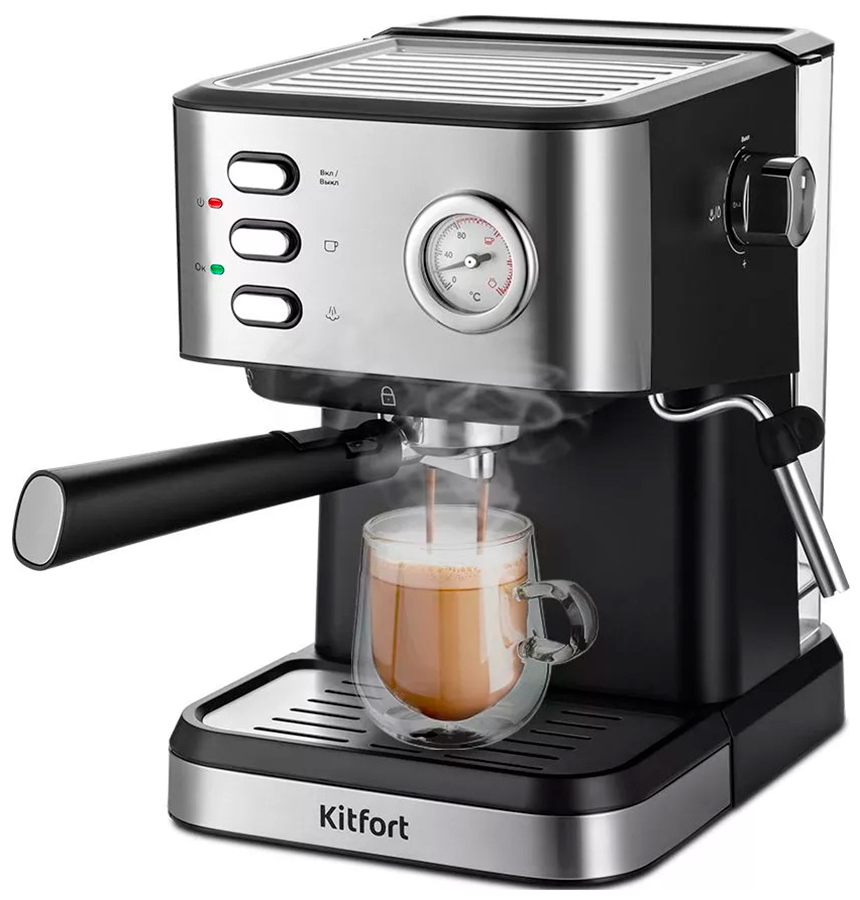 Изображение товара Кофеварка Kitfort КТ-7293 рожковая для эспрессо и капучино с паром