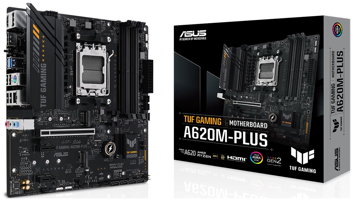 Изображение товара Материнская плата Asus TUF GAMING A620M-PLUS AM5 MicroATX DDR5 PCIe 4.0 7.1 звук
