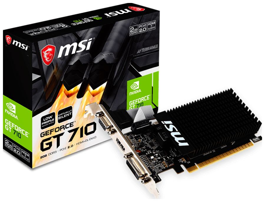 Изображение товара Видеокарта MSI GeForce GT 710 Silent LP 2ГБ GDDR3 пассивное охлаждение