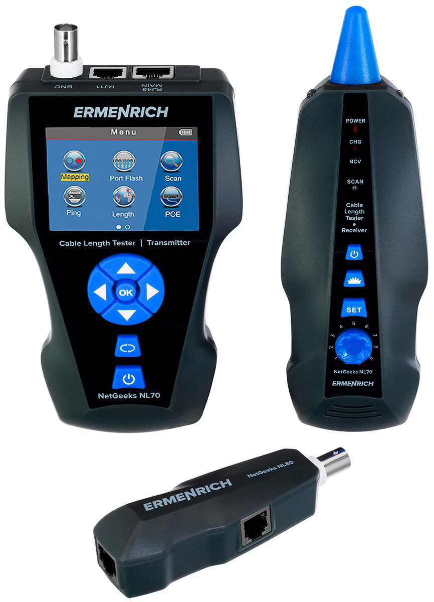 Изображение товара Измеритель длины кабеля Ermenrich NetGeeks NL80