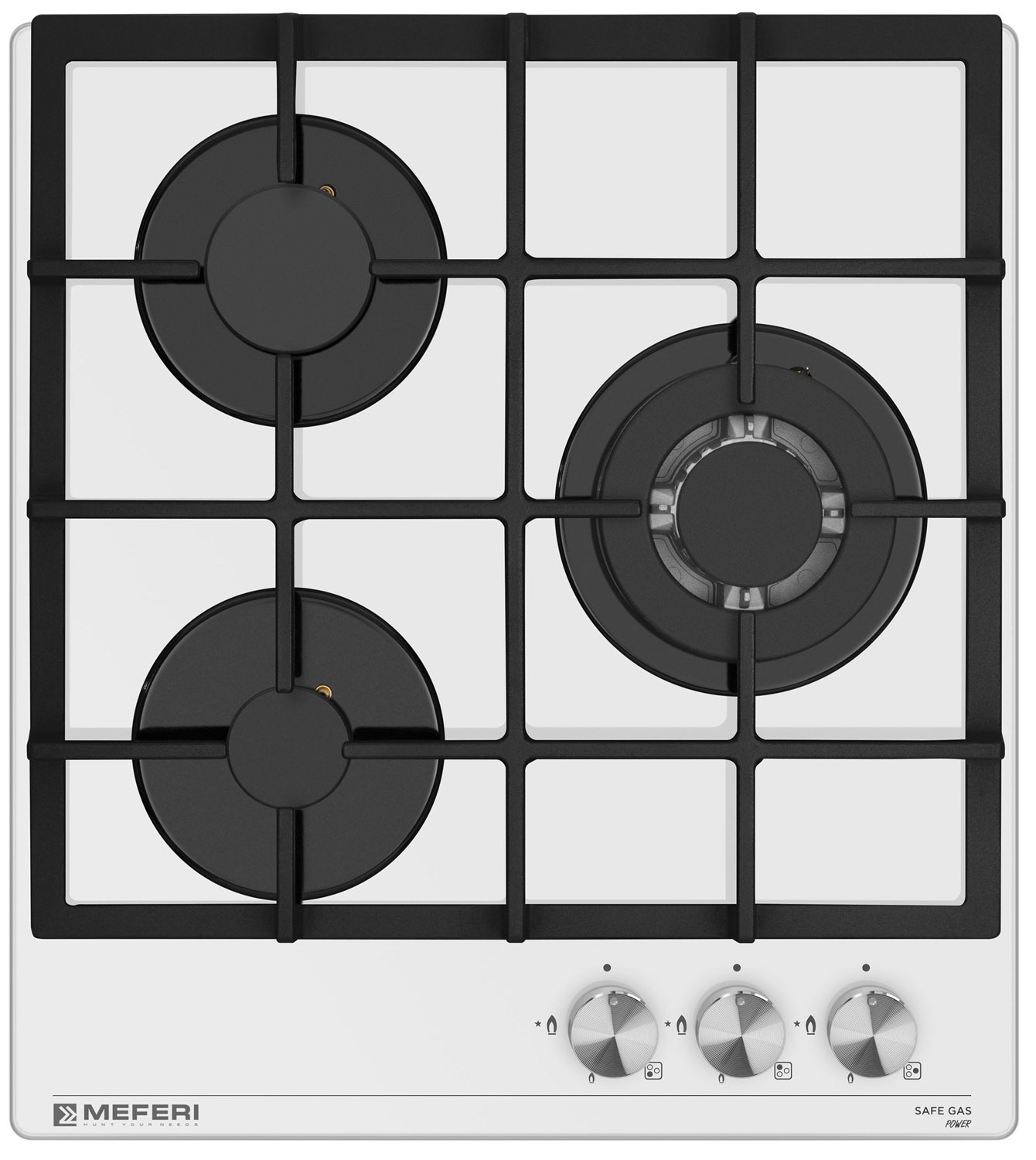 Изображение товара Газовая варочная панель Meferi MGH453WH GLASS POWER