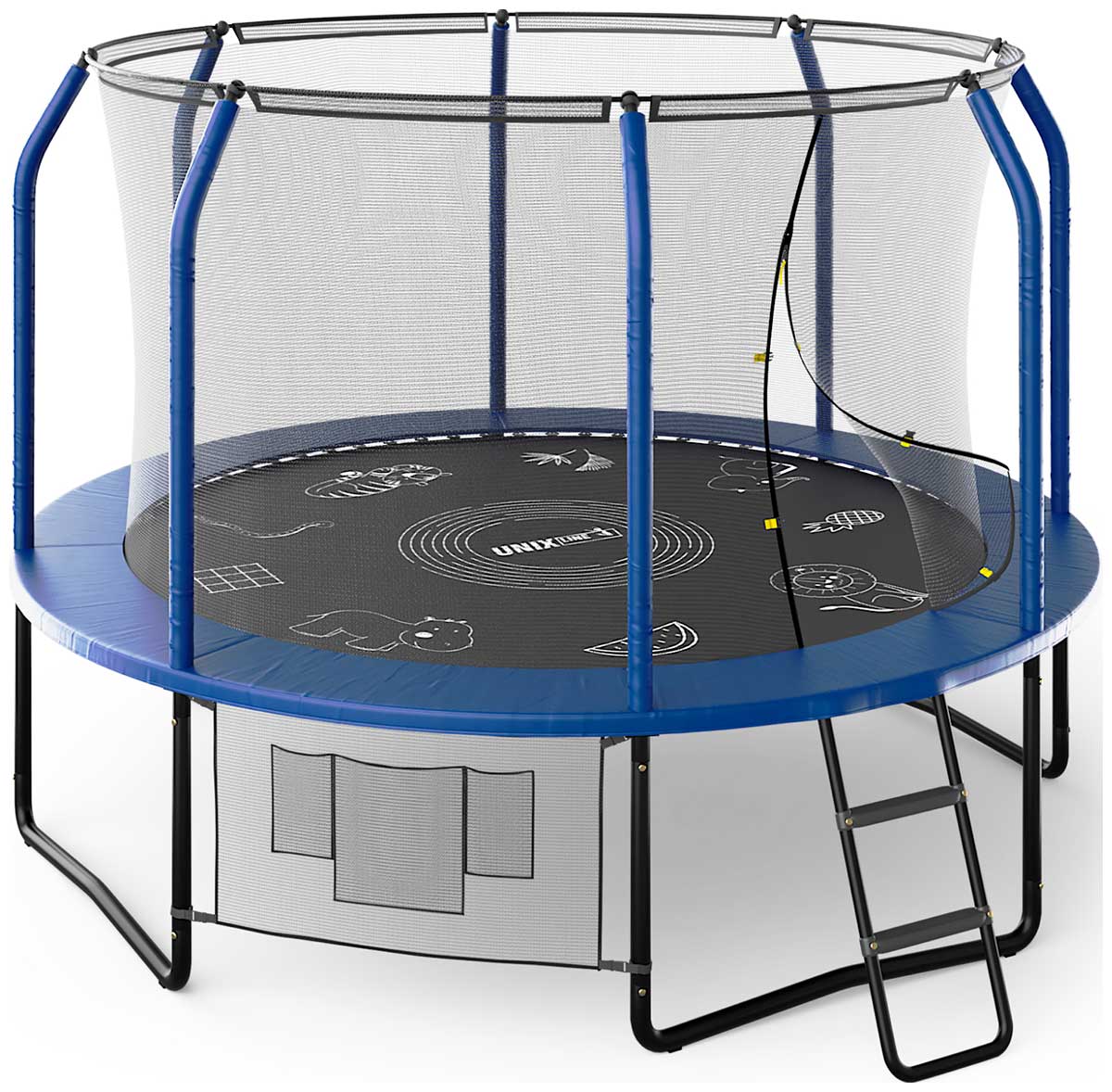 Изображение товара Батут Unix Line SUPREME GAME 10 ft с защитной сеткой и лестницей синий