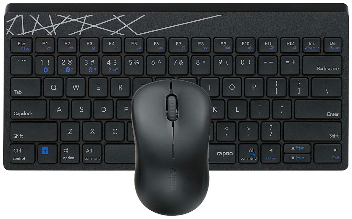 Изображение товара Беспроводной комплект клавиатура мышь Rapoo 8000M черный или белый
