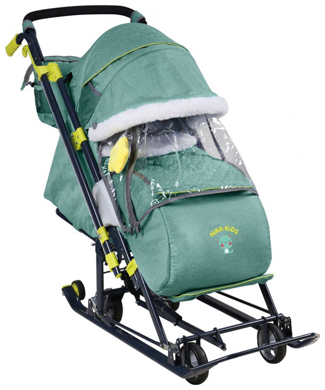 Изображение товара Коляска комбинированная Ника Ника детям 7-7 в джинсовом стиле зеленая