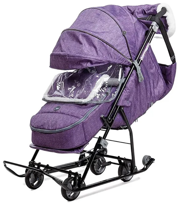 Изображение товара Коляска комбинированная Ника Наши детки 6 (НДТ6) баклажановый с полосками