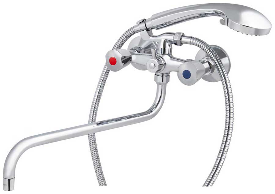 Изображение товара Смеситель для ванной Kaiser Luna хромированный с душем и вращением 32 см