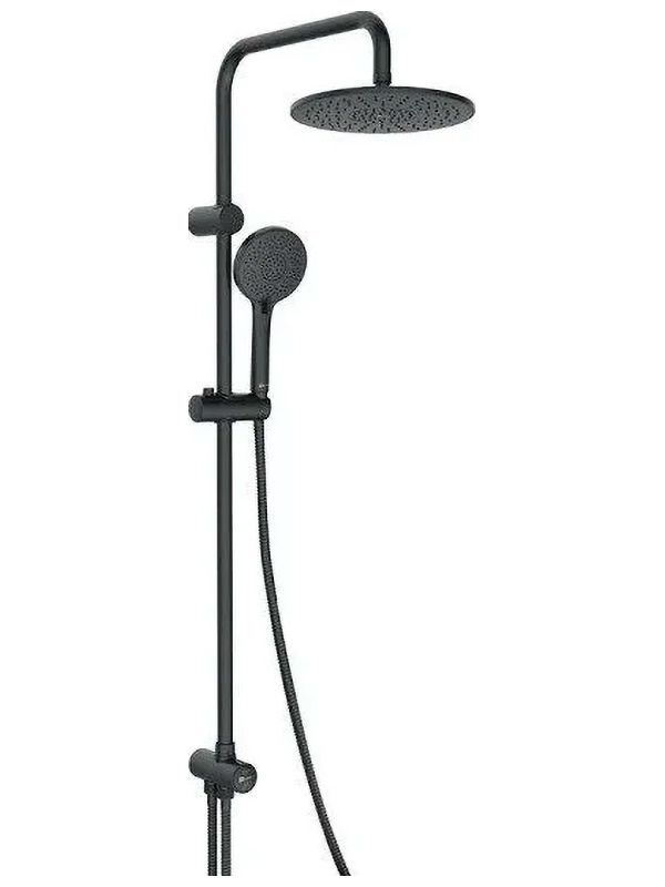 Изображение товара Душевой гарнитур Lemark без смесителя черный круглый верхний и ручной душ