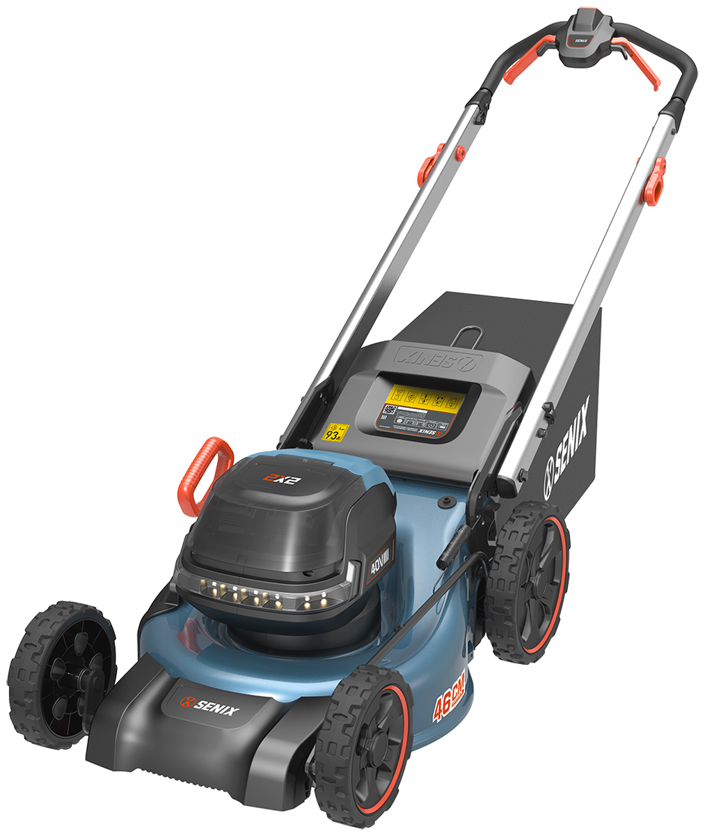 Изображение товара Газонокосилка аккумуляторная Senix 46 см, 2 акк. 5.0Ач, самоходная