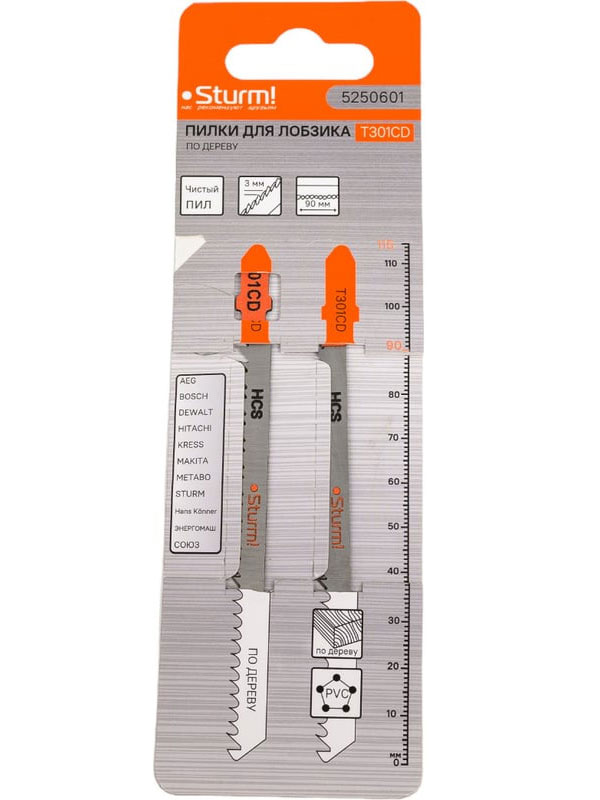 Изображение товара Пилки для лобзика Sturm! T301CD, 2 шт (5250601)