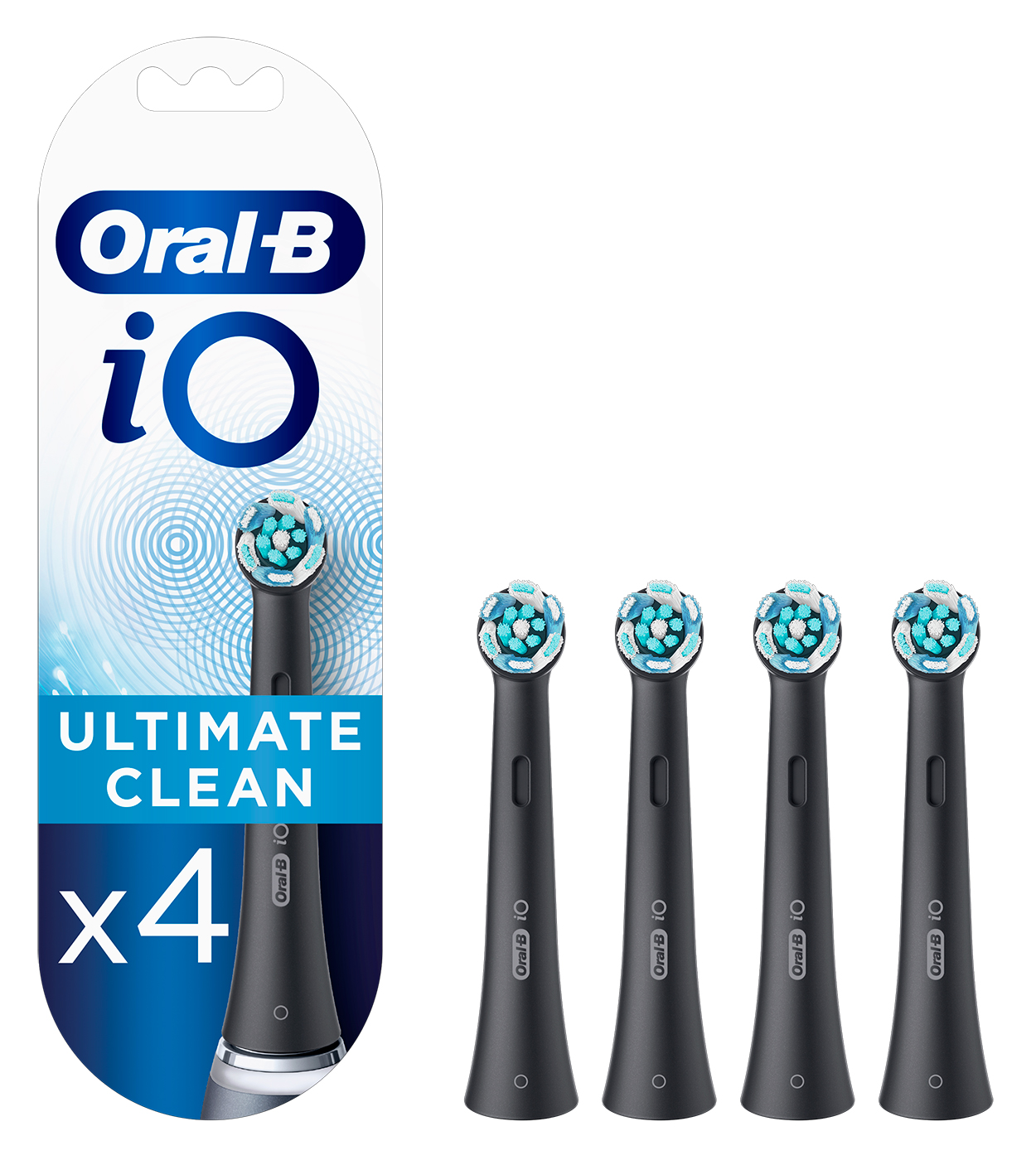 Изображение товара Насадки для зубной щетки Oral-B iO Ultimate Clean Black, черные, 4 шт., для электрических щеток iO
