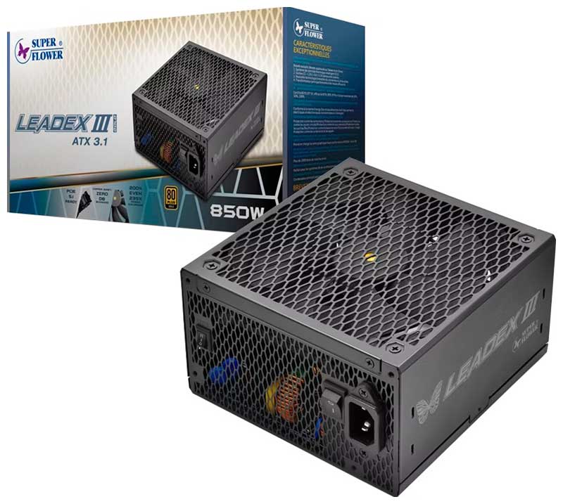 

Блок питания Super Flower Leadex III Gold 850W ATX 3.1 (SF-850F14GEGL), Черный