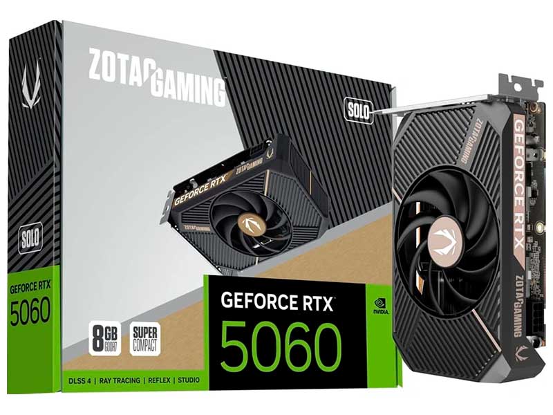 

Видеокарта Zotac GeForce RTX 5060 SOLO 8GB (ZT-B50600G-10L), Черный