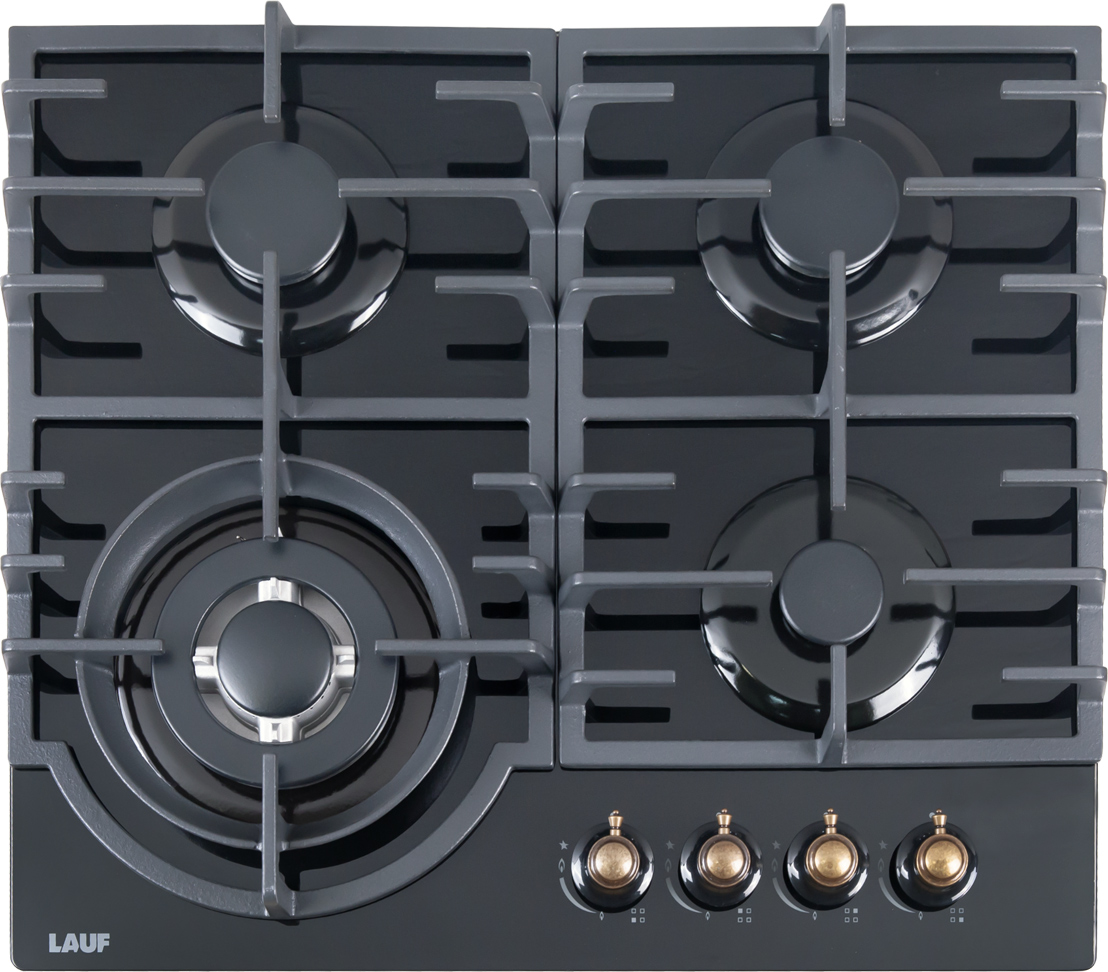 Изображение товара Газовая варочная панель Lauf PG-619BL classic 4 конфорки с WOK и газ-контролем