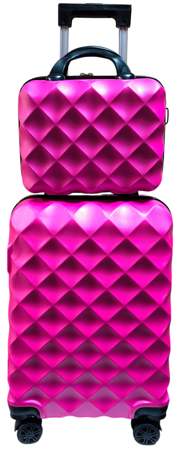 Изображение товара Дорожный набор XS Lats чемодан 16 дюймов + бьюти кейс, фуксия-розовый