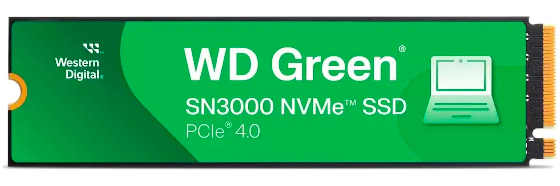Изображение товара SSD накопитель Western Digital Green SN3000 M2.2280 PCIe 4.0 500Gb (WDS500G4G0E)