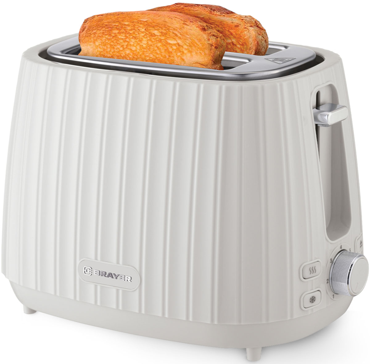 Изображение товара Тостер Brayer BR2104WH с 7 режимами обжарки и функциями разморозки и подогрева