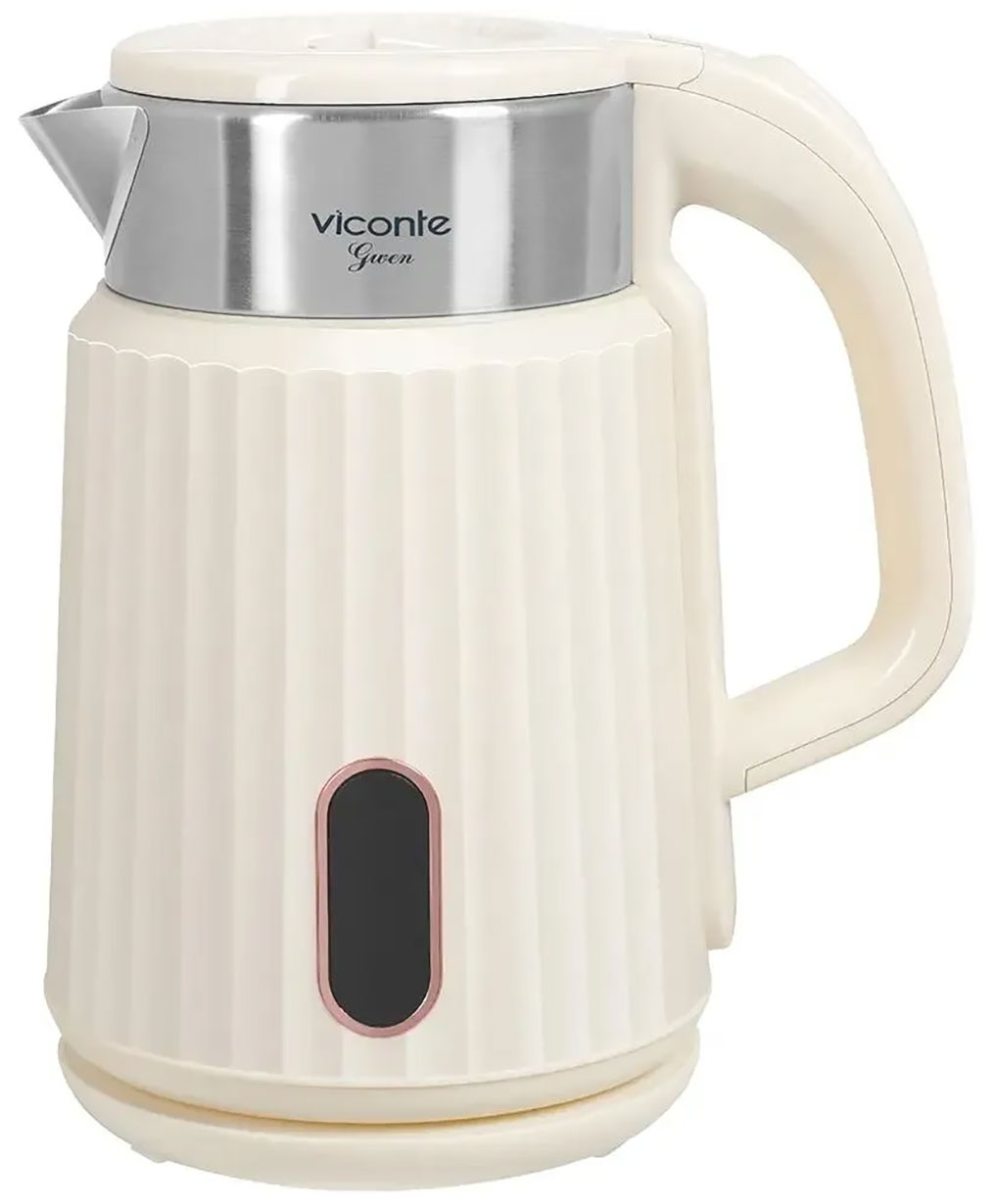 Изображение товара Электрический чайник Viconte VC-3335 Gwen 2.3 л 2.2 кВт белый нержавейка