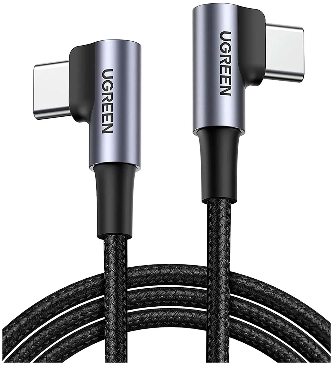 

Кабель угловой Ugreen US323 Angled USB-C Cable Aluminum Case with Braided (70529), Черный